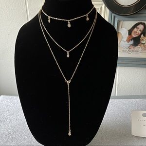 Boho Triple Strand‎ Wild Crystal Rhinestone Chokers Adjustable Party Necklace